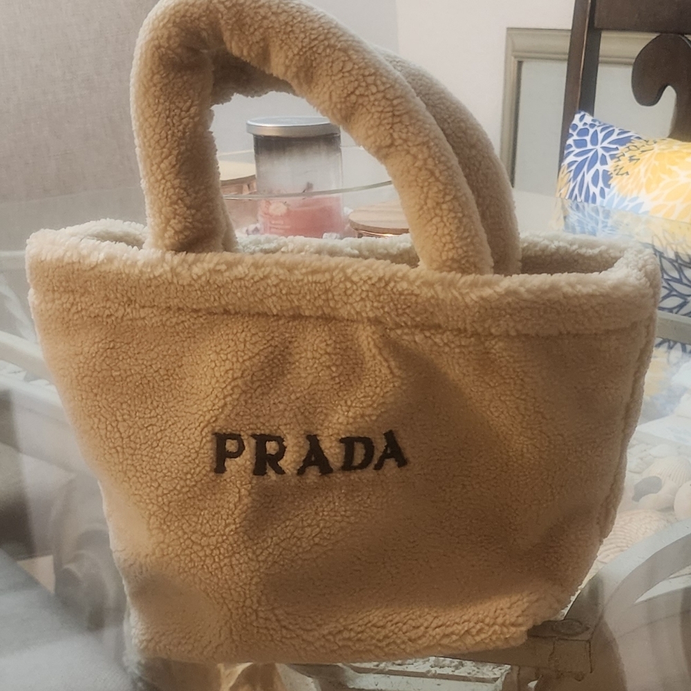 Prada Beige Shearling Tote - Picture 11 of 16